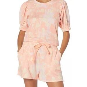 Daily Ritual Short Puff Sleeve Floral Print Romper Womens Small